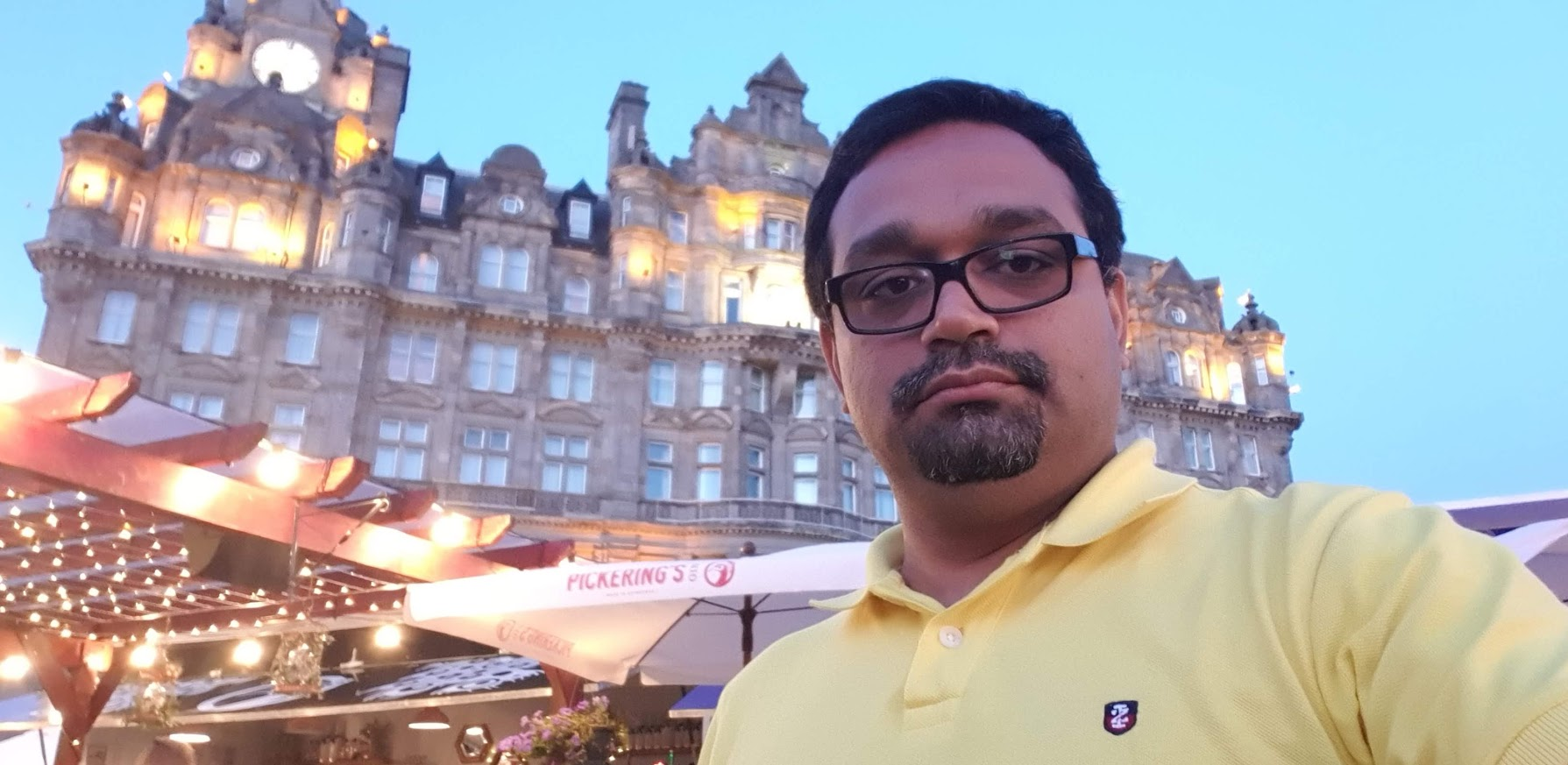 Girish in Edinburgh at dusk